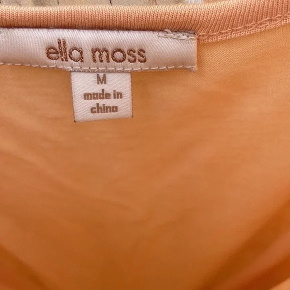 Ella Moss Sparkly Sheer Peach Top With Snap In Camisole Women's Size M - Picture 5 of 6